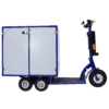 Transporteur électrique équipé avec caisson portes latérales, 5 roues PRO, ROLL AND GO